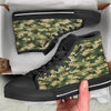 Camouflage Military Green Print High Top Shoes-grizzshop