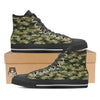 Camouflage Military Green Print High Top Shoes-grizzshop