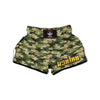 Camouflage Military Green Print Muay Thai Boxing Shorts-grizzshop