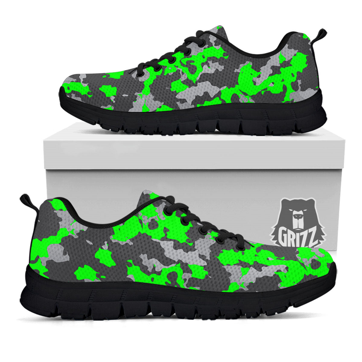 Camouflage Neon Print Black Sneaker-grizzshop