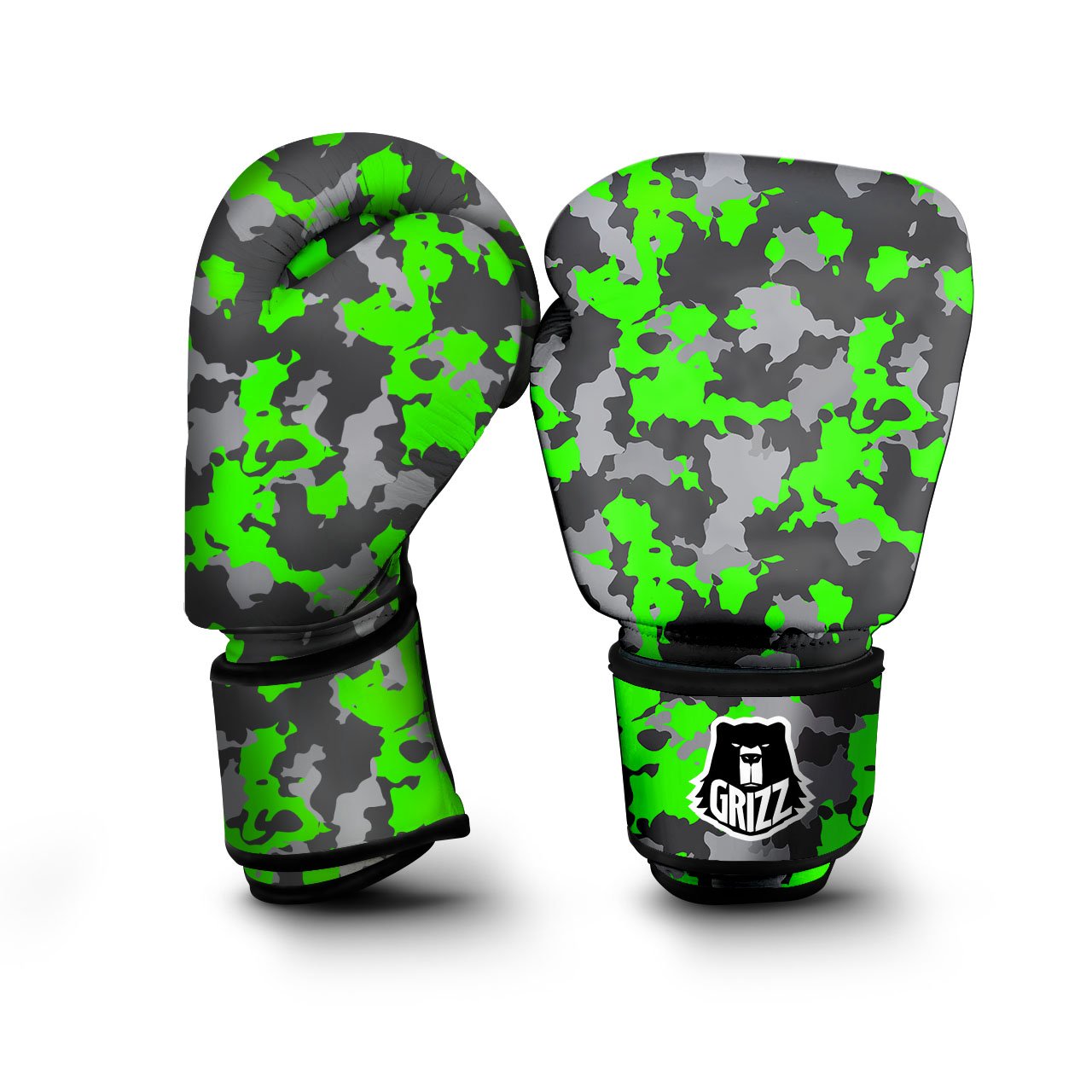 Camouflage Neon Print Boxing Gloves-grizzshop