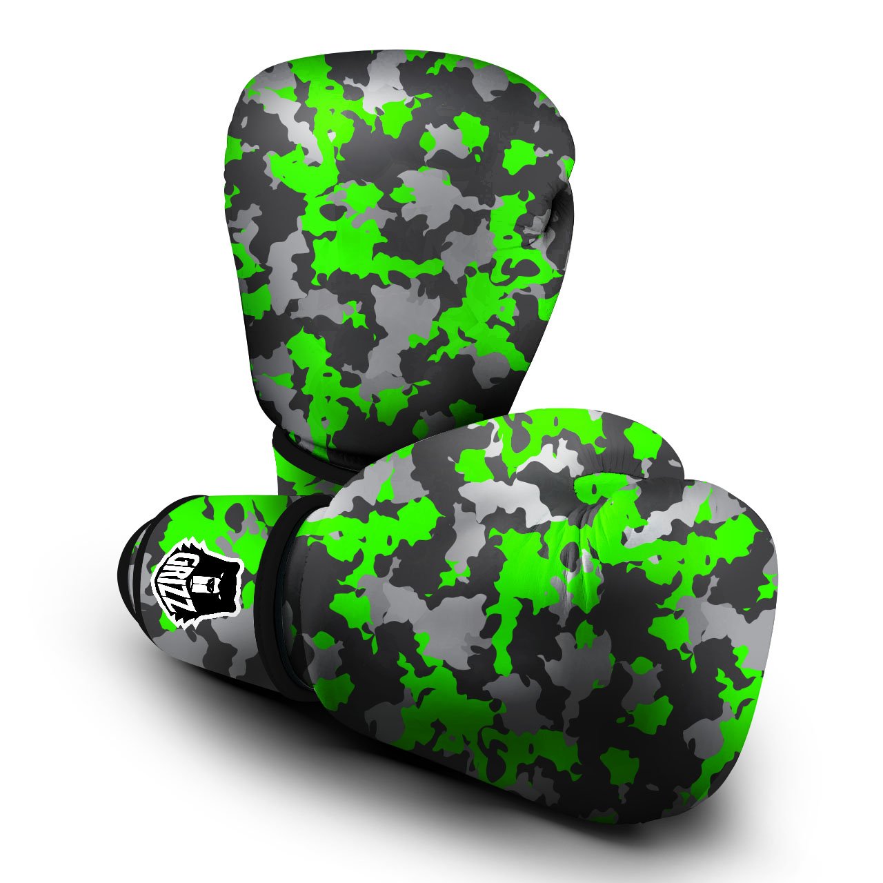 Camouflage Neon Print Boxing Gloves-grizzshop