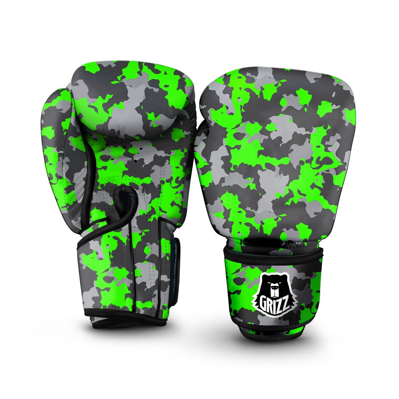 Camouflage Neon Print Boxing Gloves-grizzshop