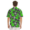 Camouflage Neon Print Men's Short Sleeve Shirts-grizzshop