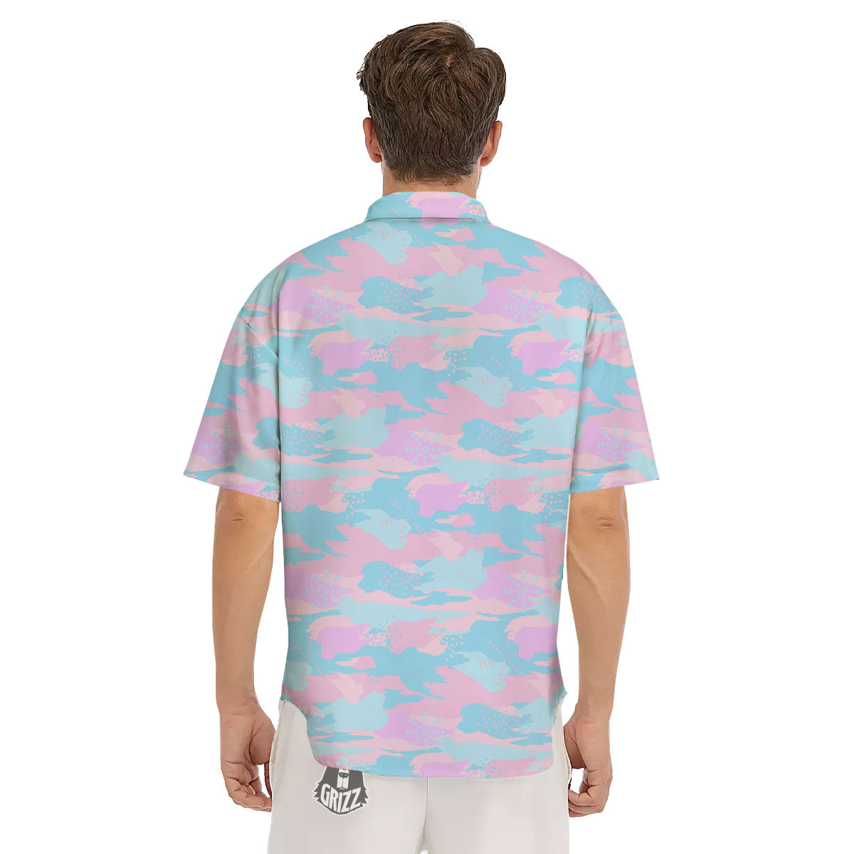 Camouflage Pastel Print Men's Short Sleeve Shirts-grizzshop