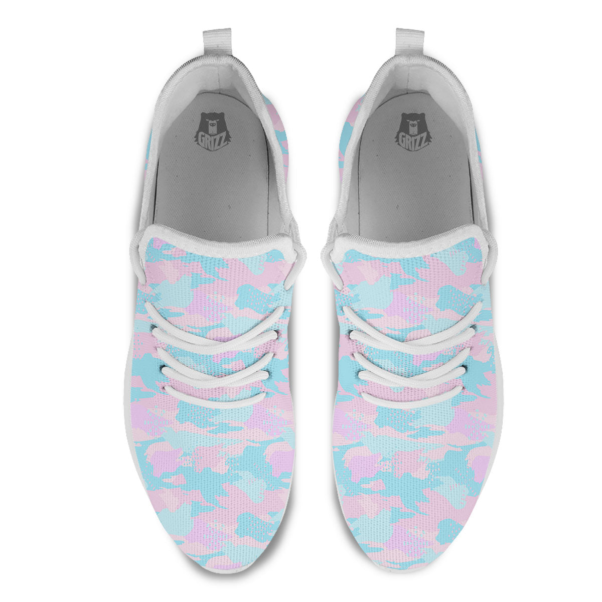 Camouflage Pastel Print White Athletic Shoes-grizzshop