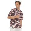 Camouflage Pink Brown Print Men's Short Sleeve Shirts-grizzshop