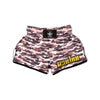 Camouflage Pink Brown Print Muay Thai Boxing Shorts-grizzshop
