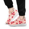 Camouflage Pink Hibiscus Flower Print Pattern White Athletic Shoes-grizzshop