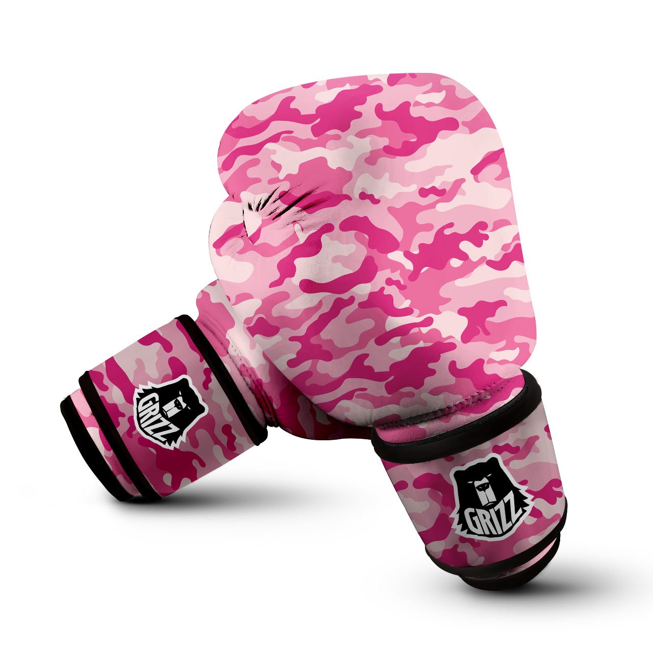Camouflage Pink Print Pattern Boxing Gloves-grizzshop