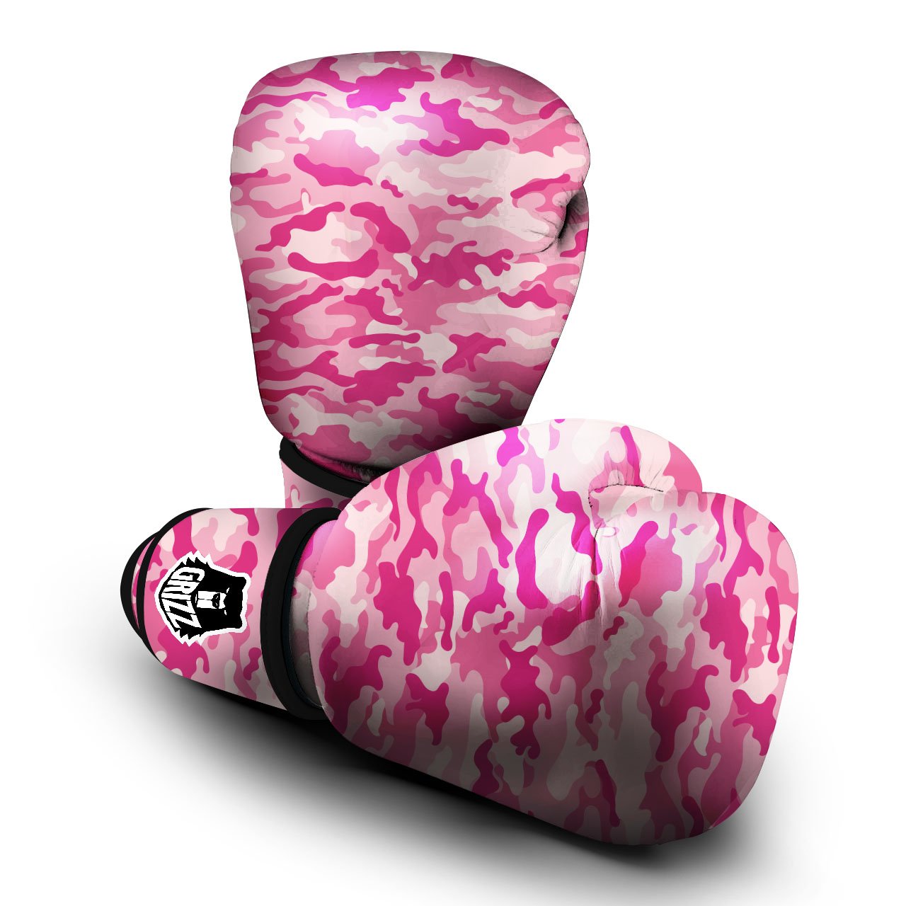 Camouflage Pink Print Pattern Boxing Gloves-grizzshop