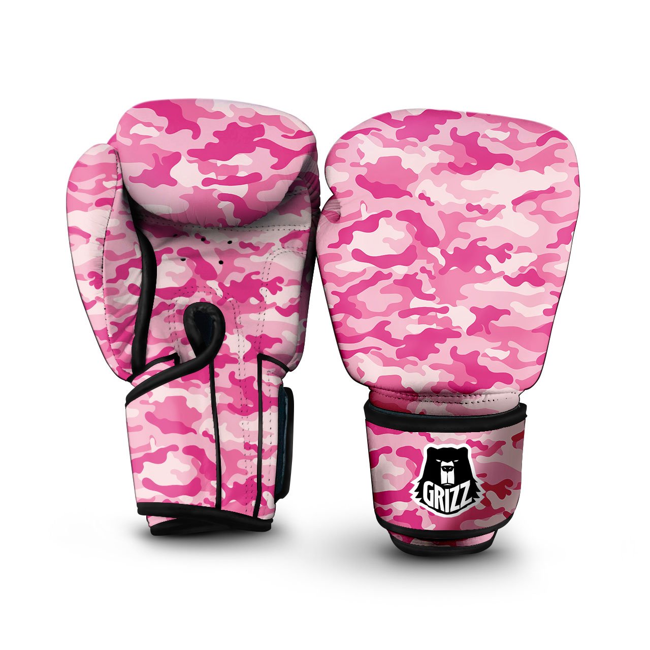 Camouflage Pink Print Pattern Boxing Gloves-grizzshop