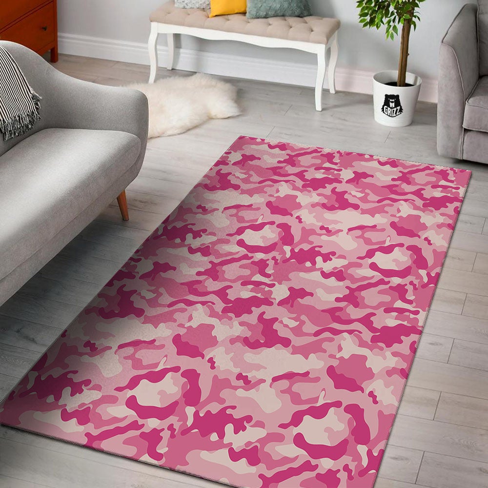 Camouflage Pink Print Pattern Floor Mat-grizzshop