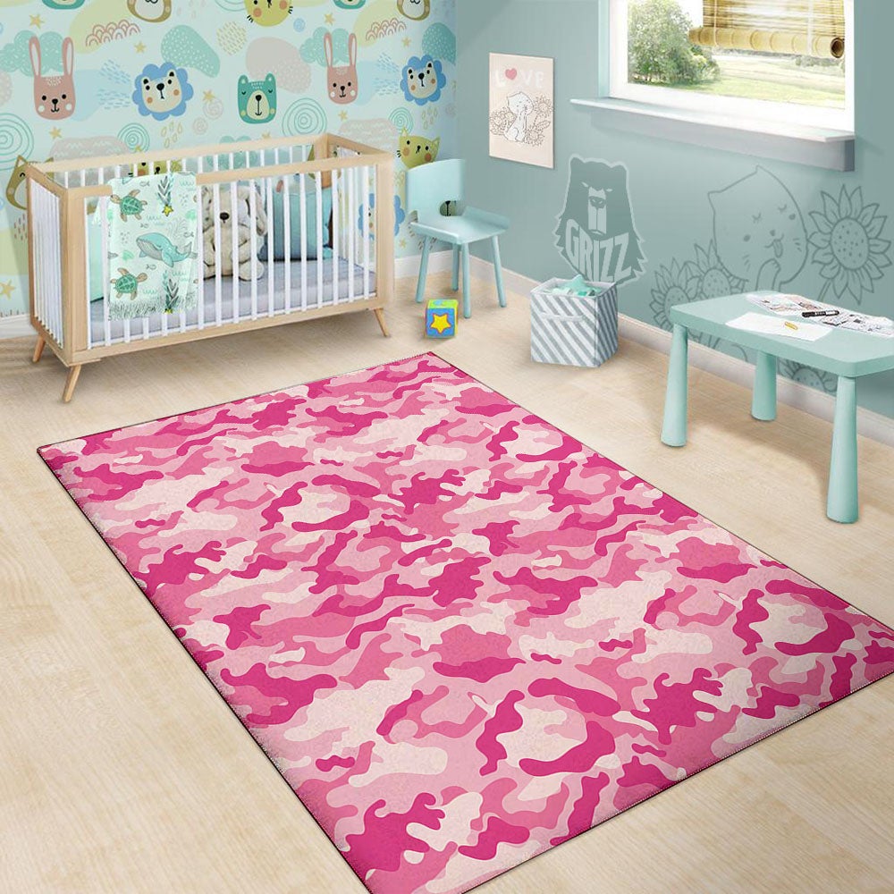 Camouflage Pink Print Pattern Floor Mat-grizzshop