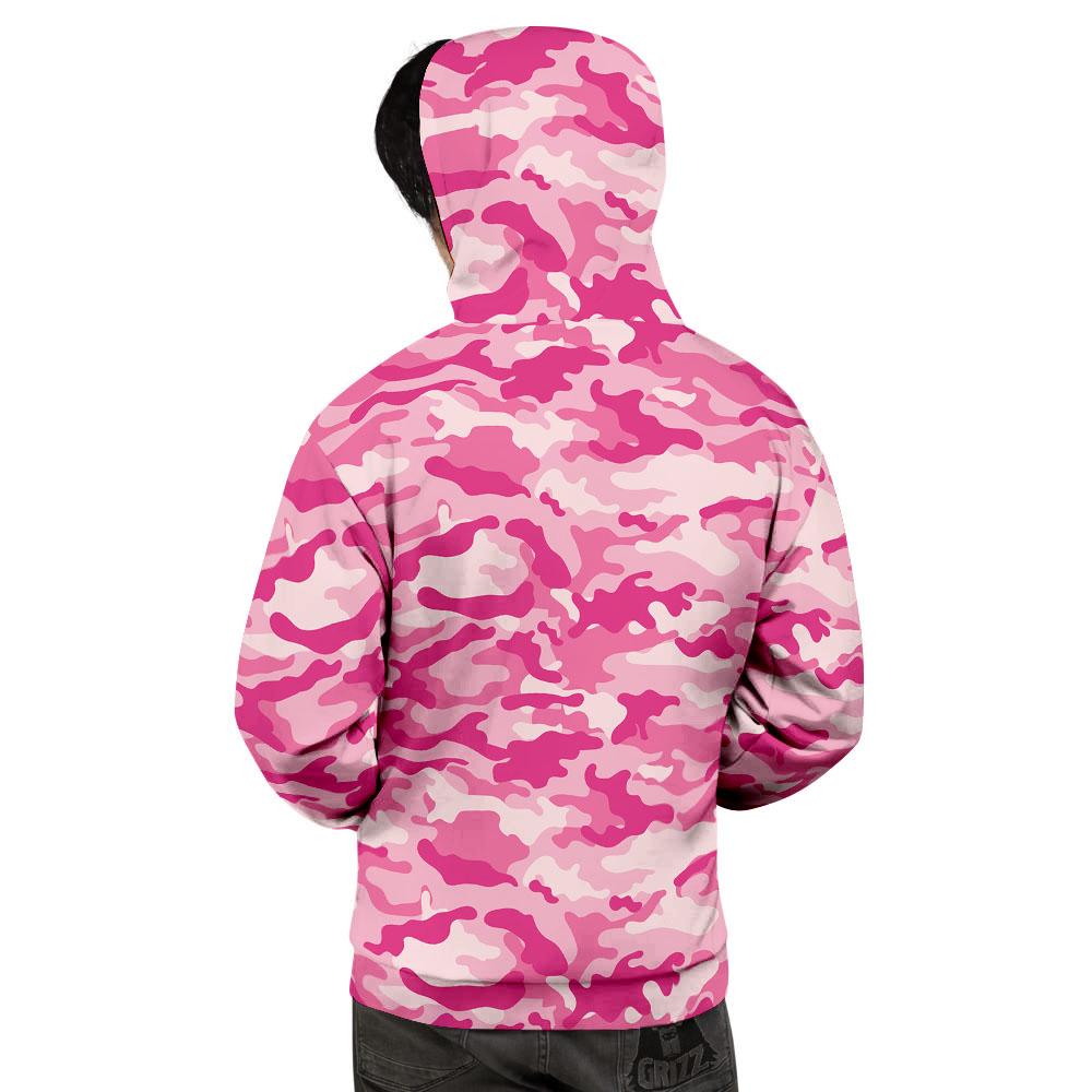 Camouflage Pink Print Pattern Men's Hoodie-grizzshop