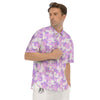 Camouflage Purple Pastel Print Men's Short Sleeve Shirts-grizzshop