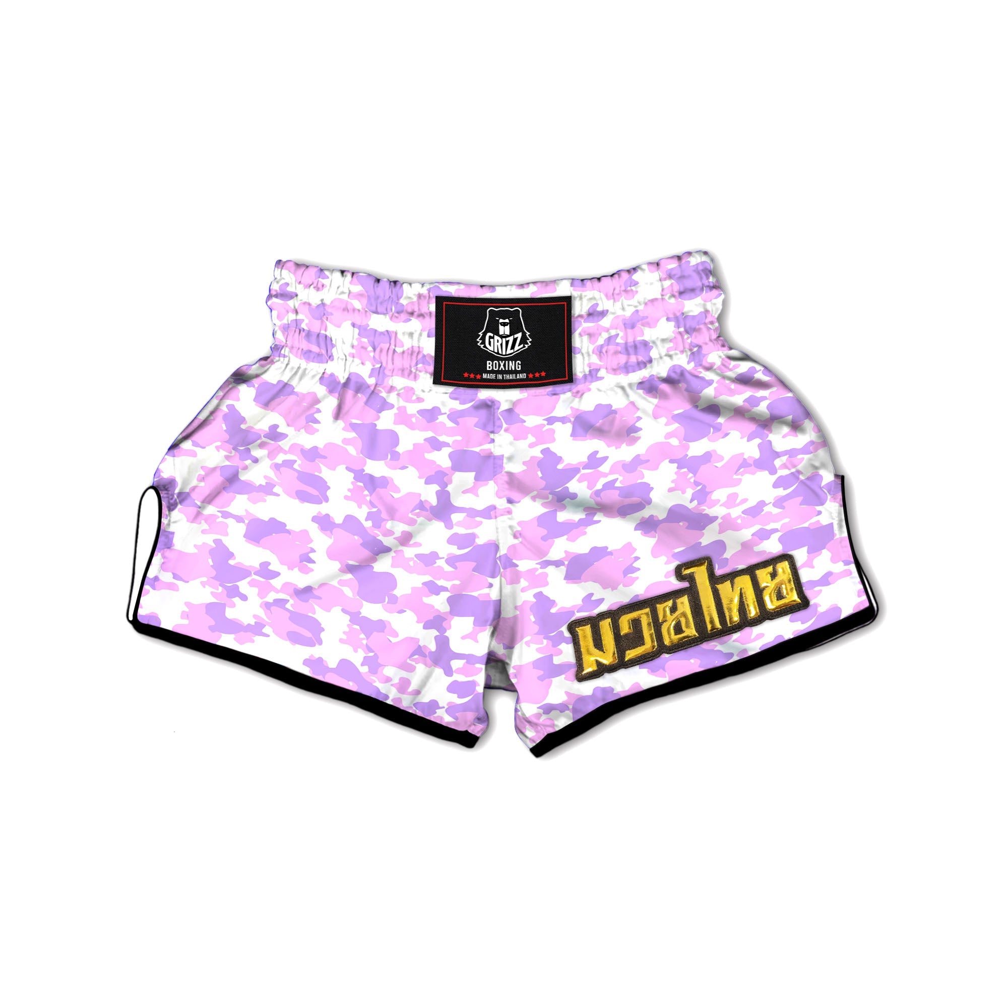 Camouflage Purple Pastel Print Muay Thai Boxing Shorts-grizzshop