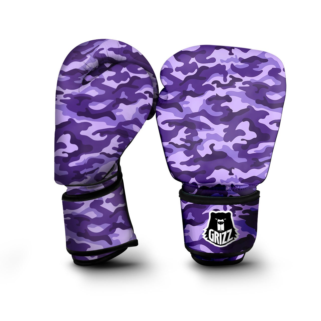 Camouflage Purple Print Pattern Boxing Gloves-grizzshop