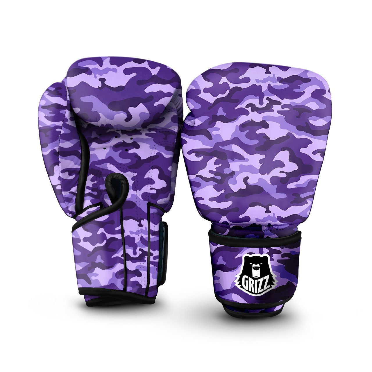 Camouflage Purple Print Pattern Boxing Gloves-grizzshop