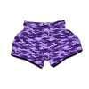 Camouflage Purple Print Pattern Muay Thai Boxing Shorts-grizzshop