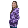 Camouflage Purple Print Pattern Women's Hoodie-grizzshop