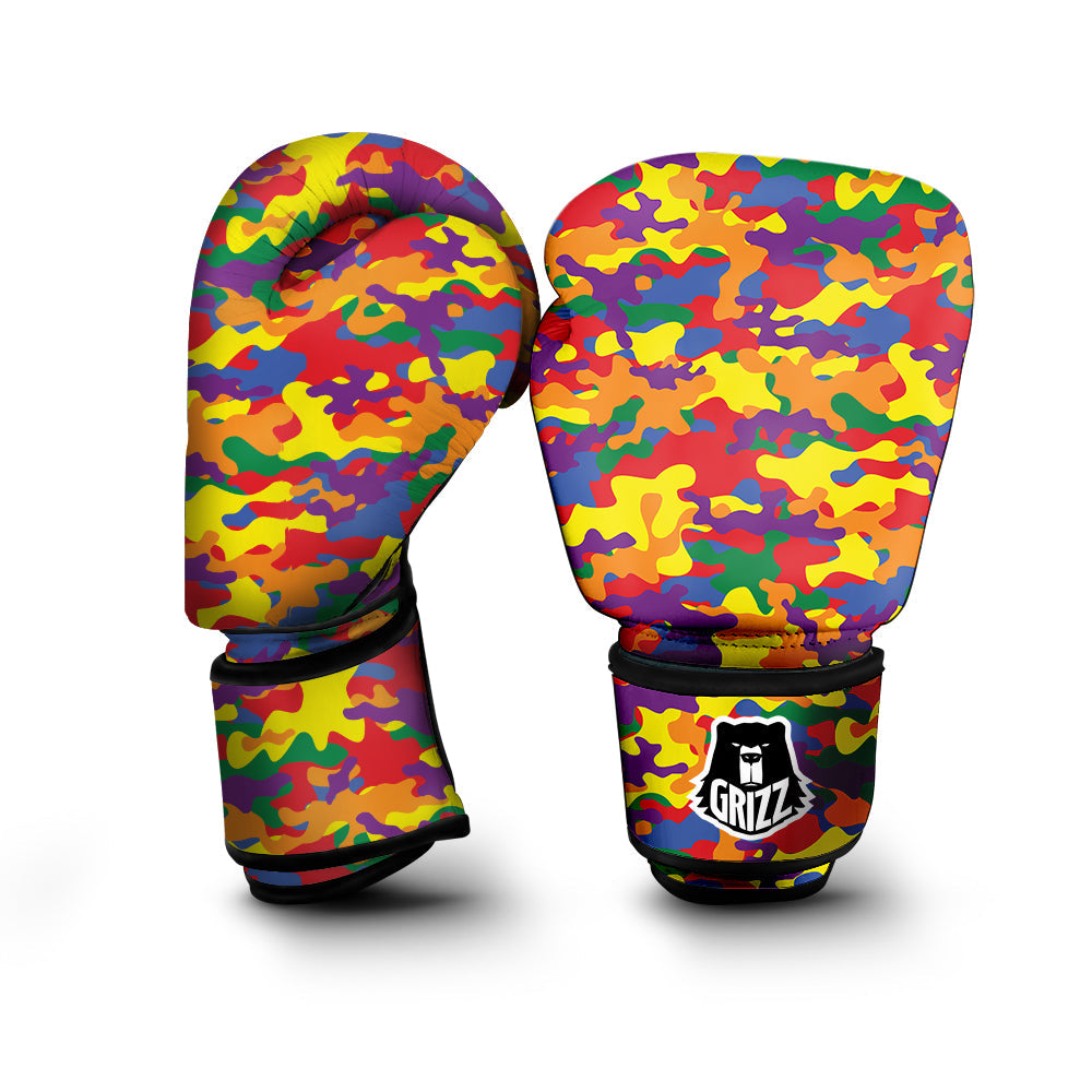 Camouflage Rainbow Print Boxing Gloves-grizzshop