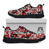 Camouflage Red Grey Print Pattern Black Sneaker-grizzshop