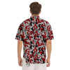 Camouflage Red Grey Print Pattern Men's Short Sleeve Shirts-grizzshop