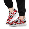 Camouflage Red Grey Print Pattern White Athletic Shoes-grizzshop