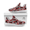 Camouflage Red Grey Print Pattern White Athletic Shoes-grizzshop