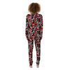 Camouflage Red Grey Print Pattern Women's Pajamas-grizzshop