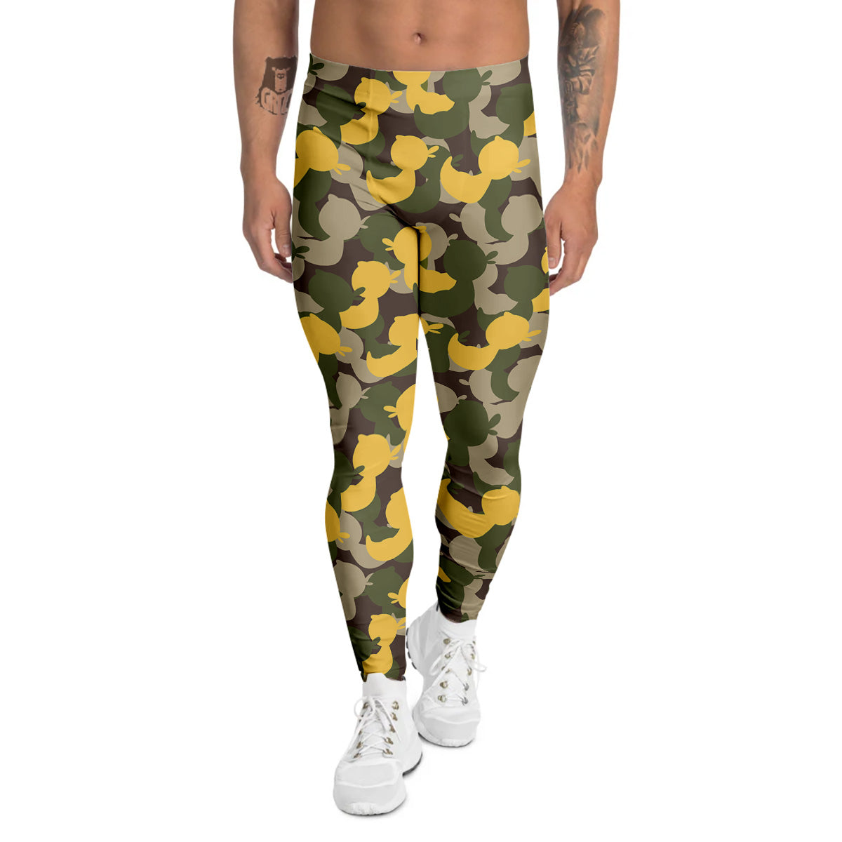 Camouflage Rubber Ducks Print Pattern Men's Leggings-grizzshop