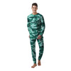 Camouflage Teal Print Men's Pajamas-grizzshop