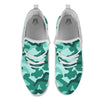 Camouflage Teal Print White Athletic Shoes-grizzshop