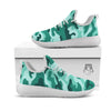 Camouflage Teal Print White Athletic Shoes-grizzshop