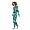 Camouflage Teal Print Women's Pajamas-grizzshop