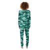 Camouflage Teal Print Women's Pajamas-grizzshop