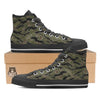 Camouflage Tiger Stripe Print Pattern Black High Top Shoes-grizzshop