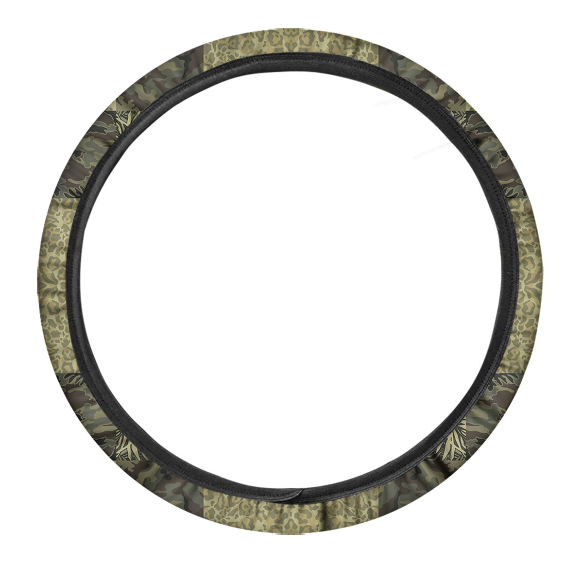 Camouflage Tropical And Leopard Print Pattern Car Steering Wheel Cover-grizzshop