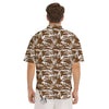 Camouflage White And Brown Print Men's Short Sleeve Shirts-grizzshop