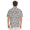 Camouflage White And Grey Print Men's Short Sleeve Shirts-grizzshop