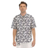 Camouflage White And Grey Print Men's Short Sleeve Shirts-grizzshop