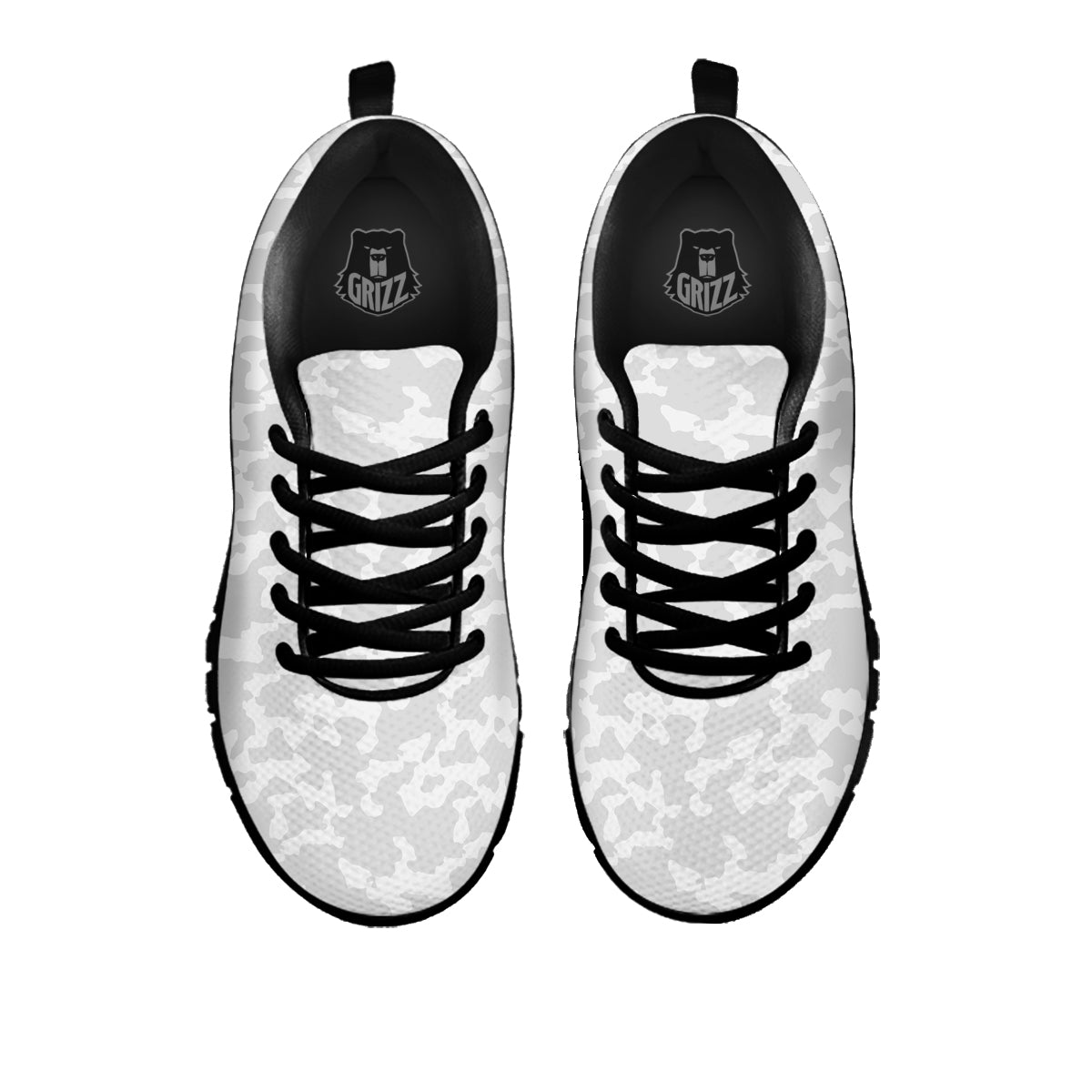 Camouflage White Snow Print Pattern Black Sneaker-grizzshop