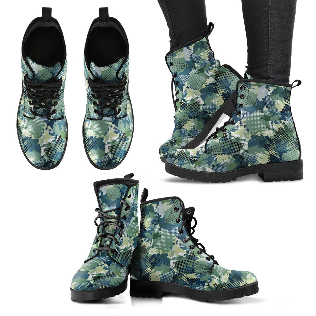 Camouflage Women's Leather Boots-grizzshop