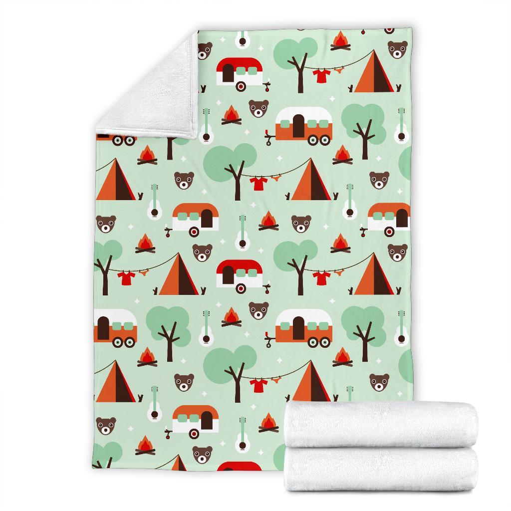 Camper Pattern Print Blanket-grizzshop