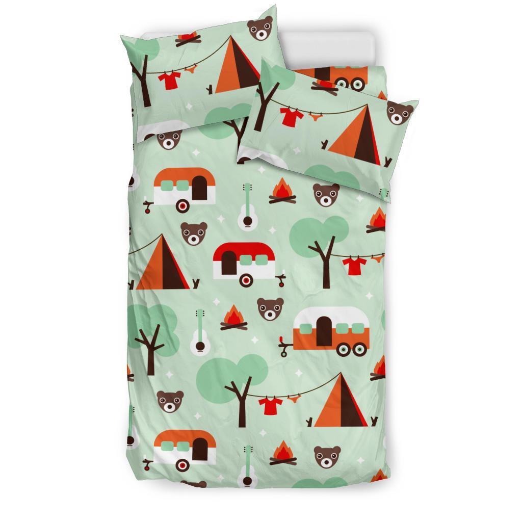 Camper Pattern Print Duvet Cover Bedding Set-grizzshop