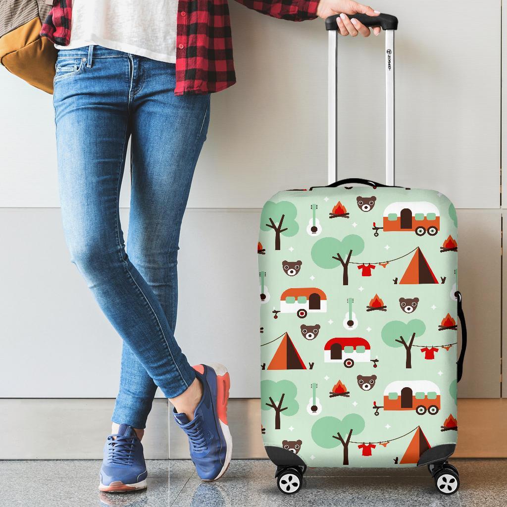 Camper Pattern Print Luggage Cover Protector-grizzshop