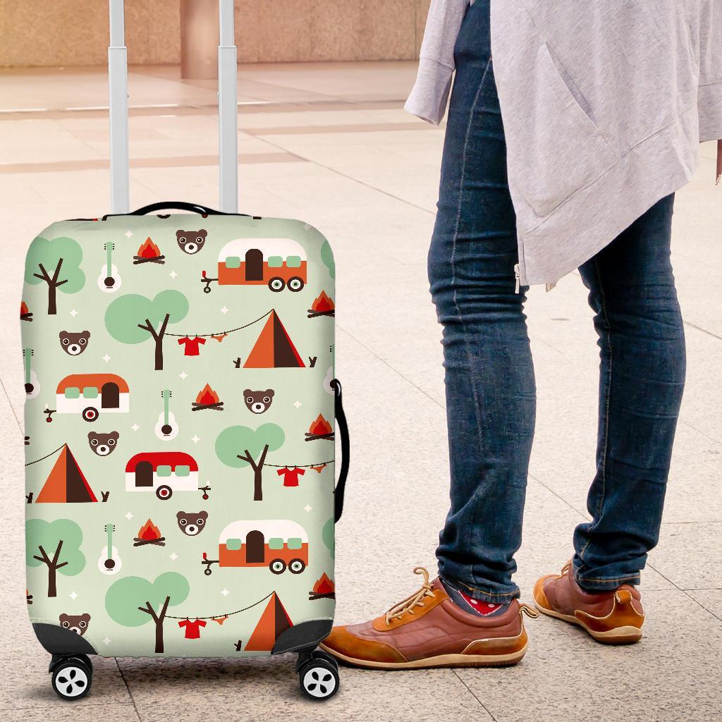 Camper Pattern Print Luggage Cover Protector-grizzshop