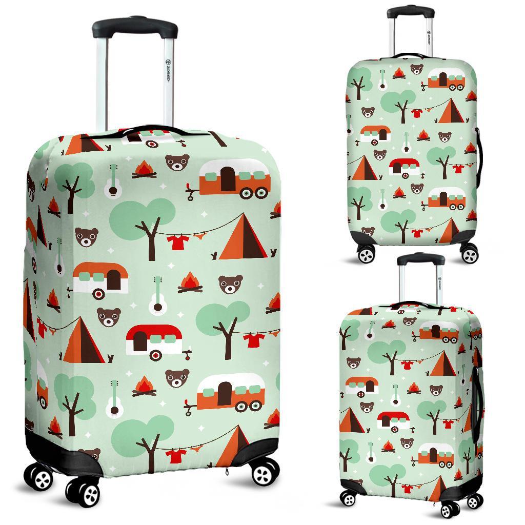 Camper Pattern Print Luggage Cover Protector-grizzshop