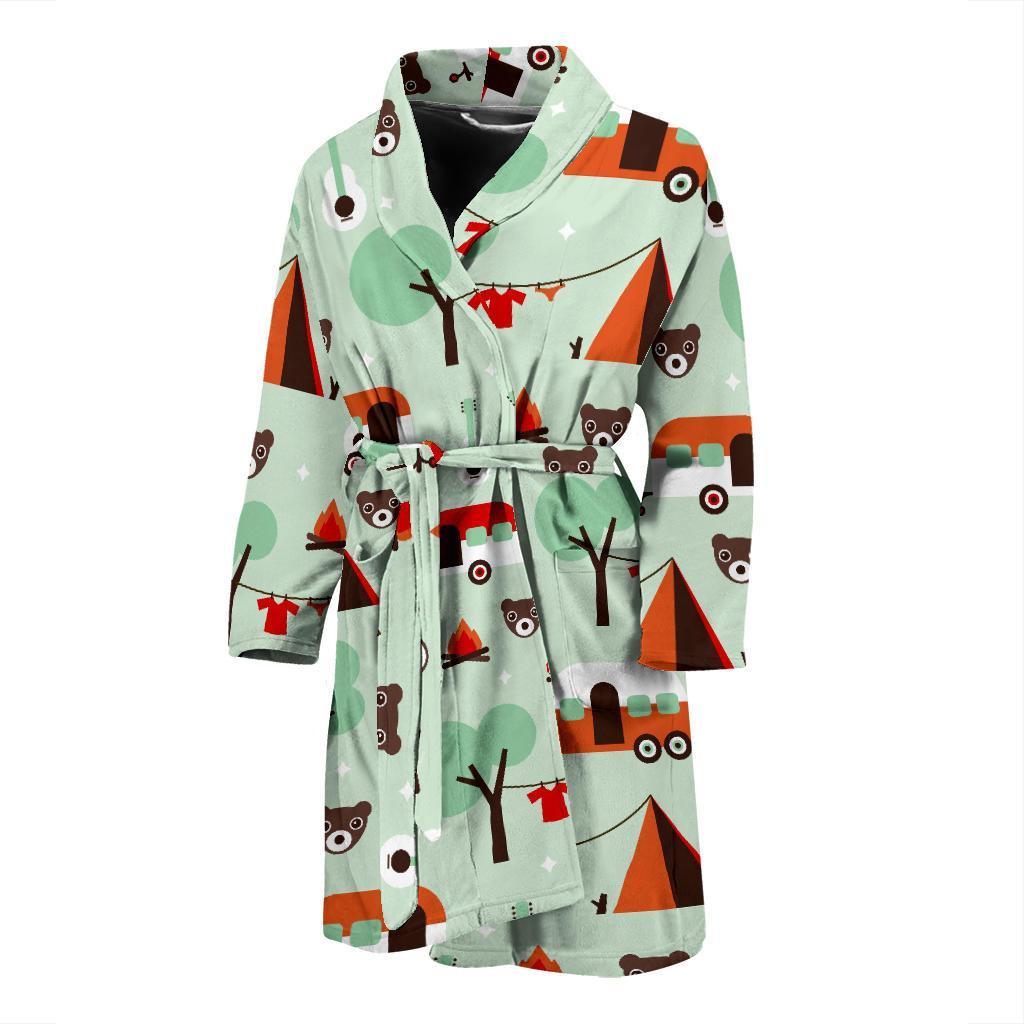 Camper Pattern Print Men Long Robe-grizzshop